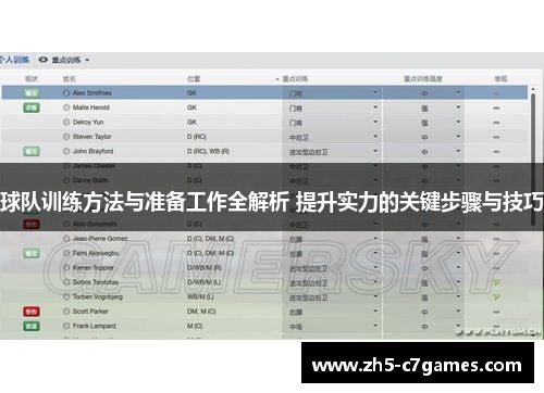 球队训练方法与准备工作全解析 提升实力的关键步骤与技巧